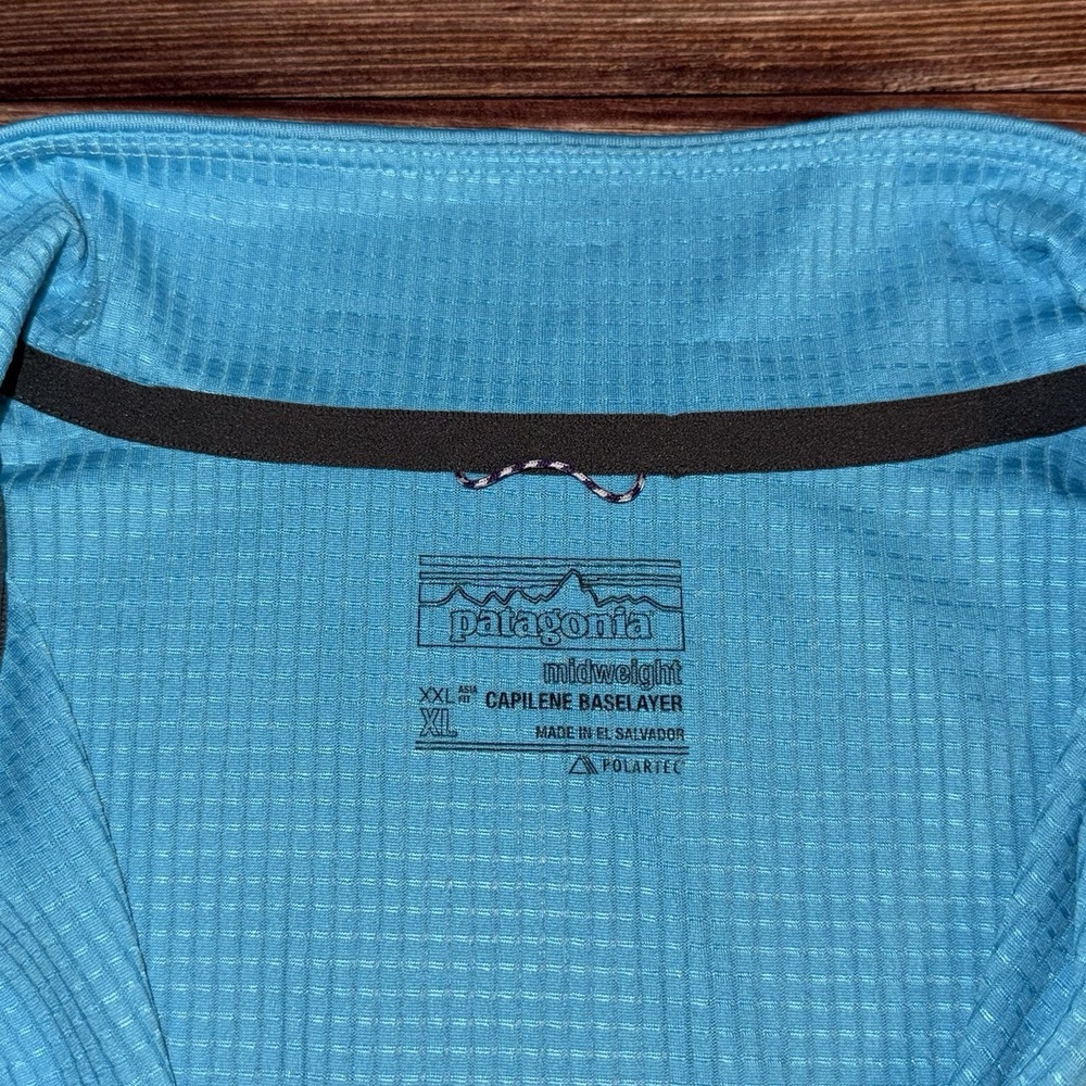 Patagonia Capiline Baselayer Quarter Zip Womens Size XL Polartec Blue Midweight - Picture 3 of 9